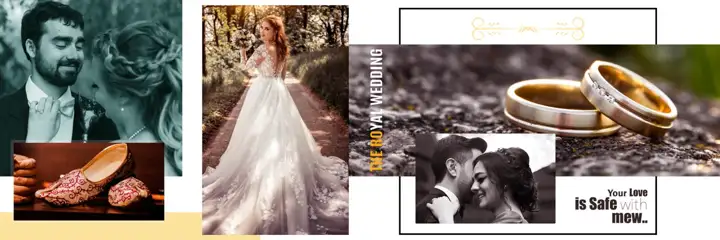 Traditional Wedding Album 12x36 PSD – Gold Frame