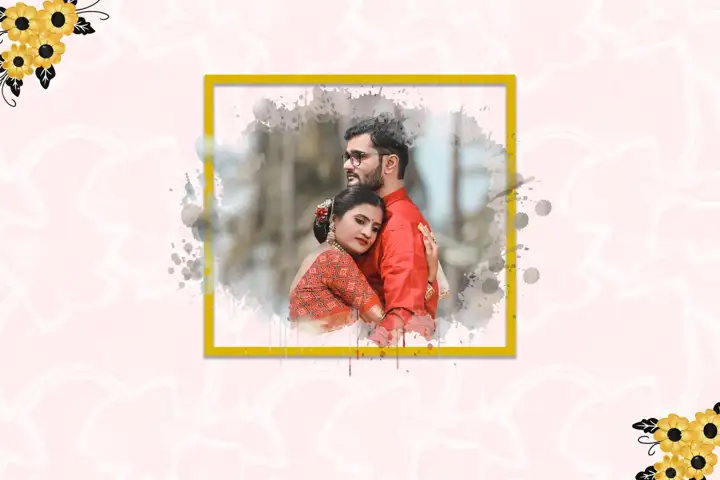 Vibrant Album Cover PSD for Wedding – Peacock Art