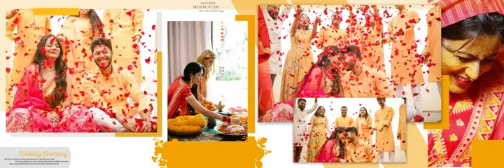 Vibrant Wedding Album 12x36 PSD for Haldi – Kolam Pattern