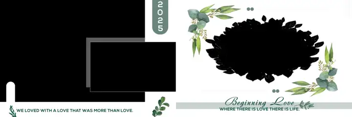 Vibrant Wedding Album 12x36 PSD – Gold Frame