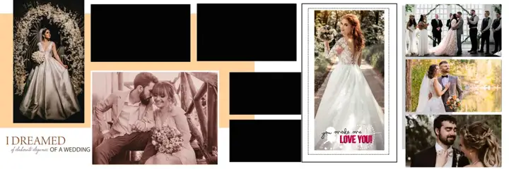 Wedding Album 12x36 PSD – Golden Royal Arch Design
