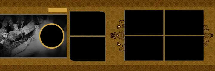 Wedding Album 12x36 PSD – Minimal Gold Frame Design