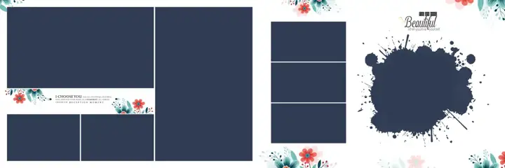 Wedding Album 12x36 PSD – Modern Geometric Lines Design