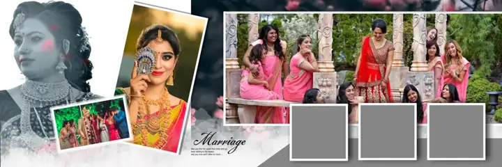 Wedding Album 12x36 PSD – Soft Pastel Watercolour Splash Design