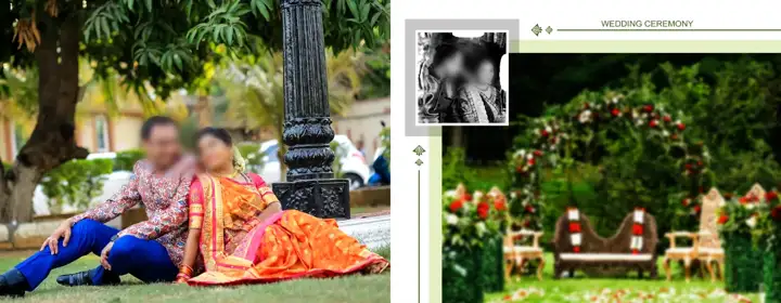 Wedding Album 14x36 PSD – Minimal Floral Border Design