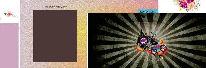 Wedding Album Background 12x36 PSD – Cinematic Peacock Art Design