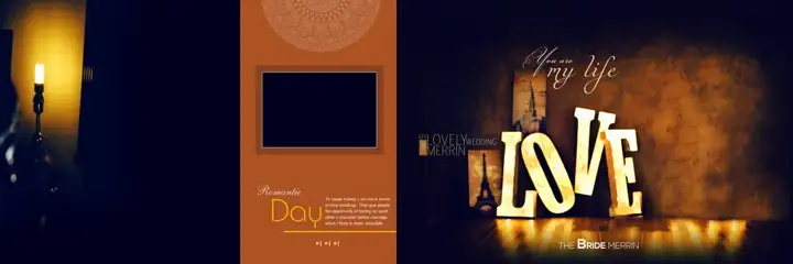 Wedding Album Background PSD in Grand Vintage Frame Style