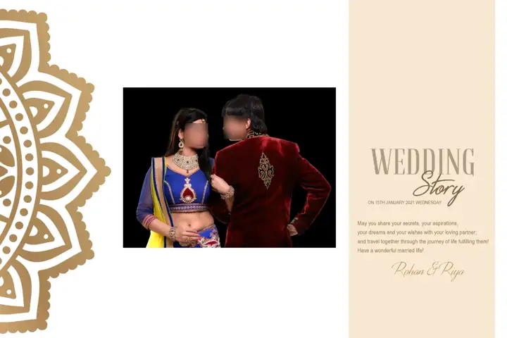 Wedding Album Cover 12x18 PSD – Golden Damask Texture Design