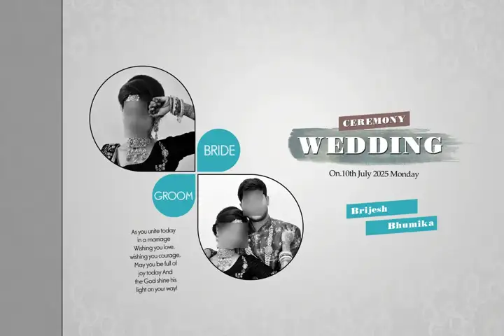 Wedding Album Cover PSD – Charming Geometric Lines Design