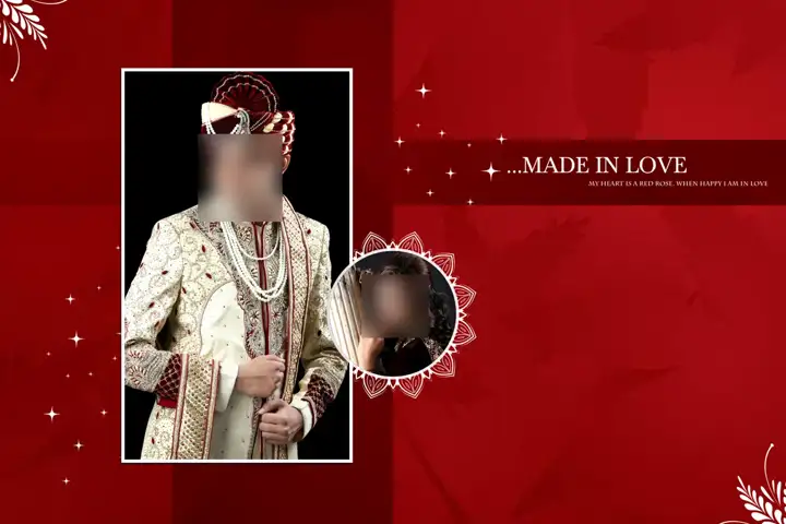Wedding Album Cover PSD in Cinematic Rose Petals Style