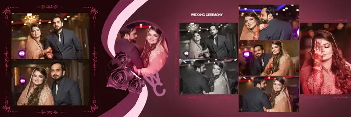 Wedding Album Cover PSD in Soft Pastel Lace Ornaments Style