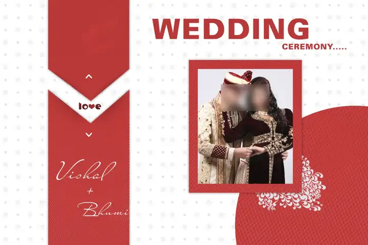 Wedding Album Cover PSD – Stylish Brush Strokes Design